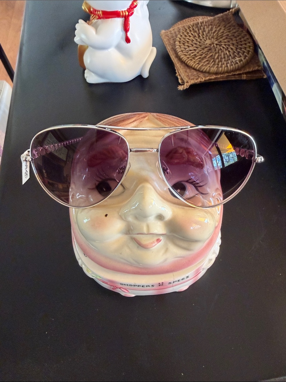 Brighton Silver Frame Sunglasses with Purple Gradient Lenses